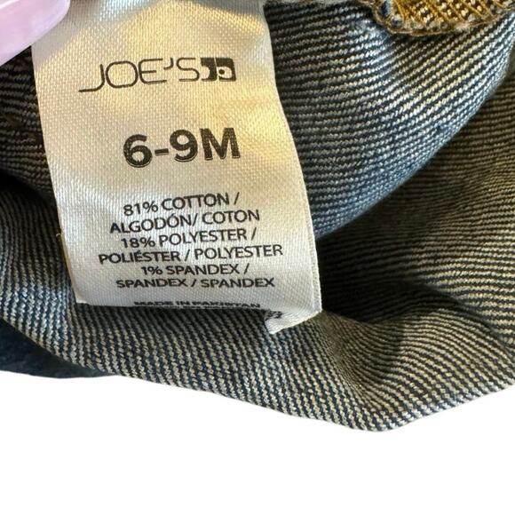 Joe's Toddler Jean Shortalls 6-9 Months Denim Blue Overalls Cuffed - Picture 4 of 6